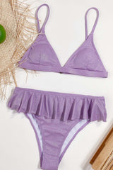 Purple Ruffled Bikini Areous
