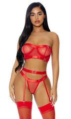 Red Good As Gold Lingerie Set Areous