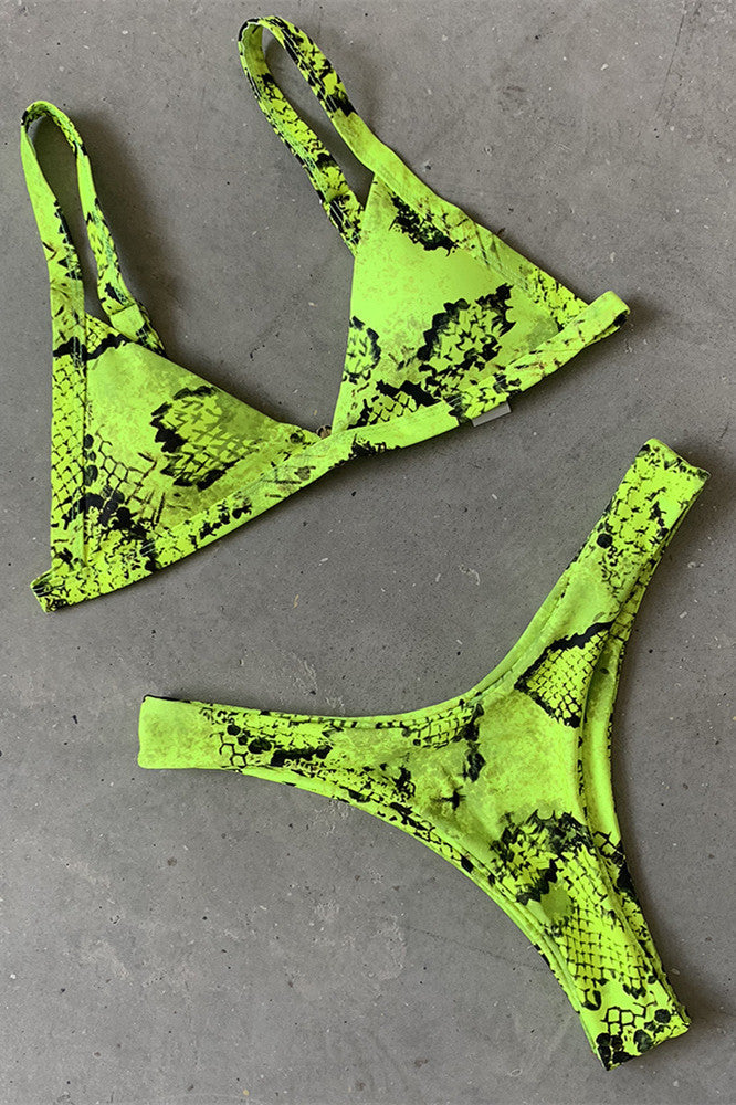 Red Python Print Bikini Areous