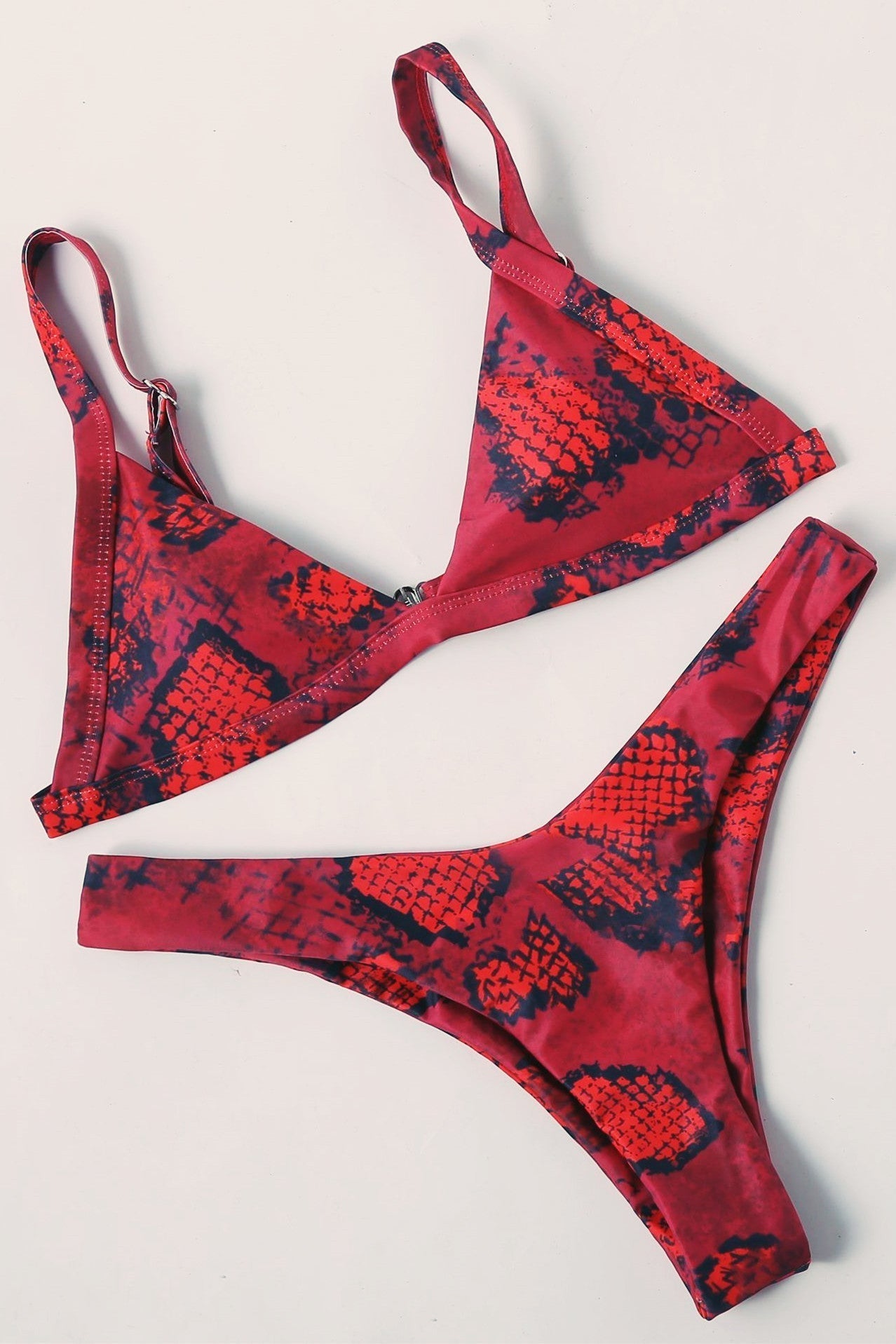 Red Python Print Bikini Areous
