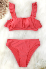 Red Sunburst Bikini Set Areous