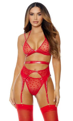 Red Wild At Heart Lingerie Set Areous