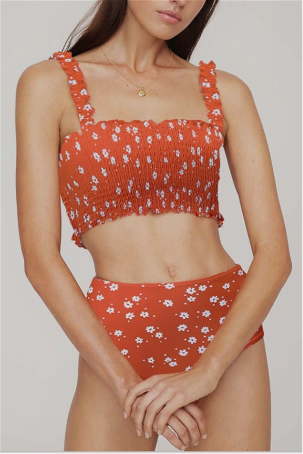 Retro Camisole Floral Bikini Set Areous