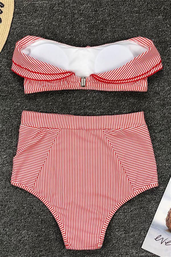 Retro Flounce Bikini Set Areous