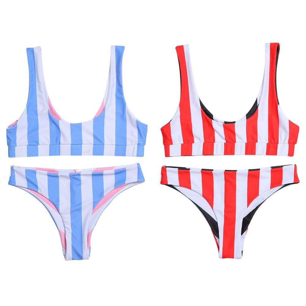 Reversible Striped Bikini Areous