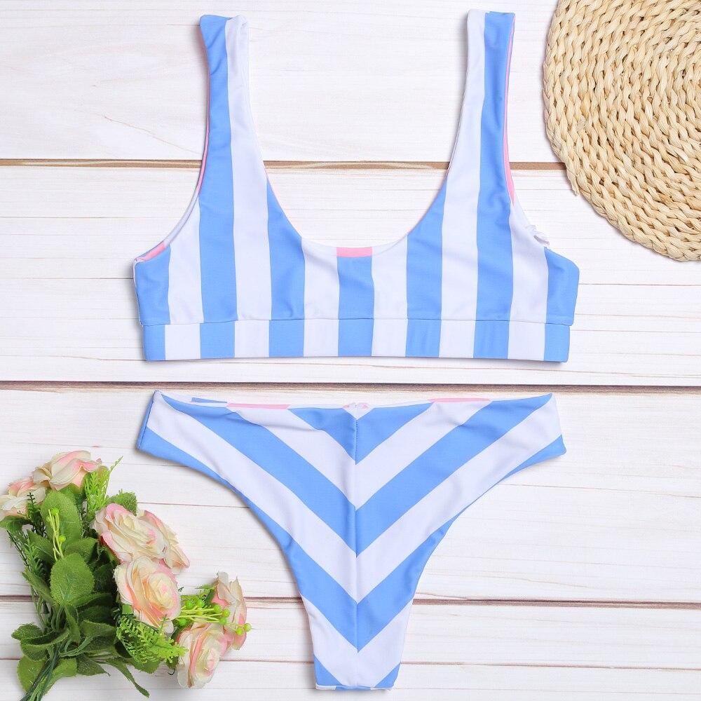 Reversible Striped Bikini Areous