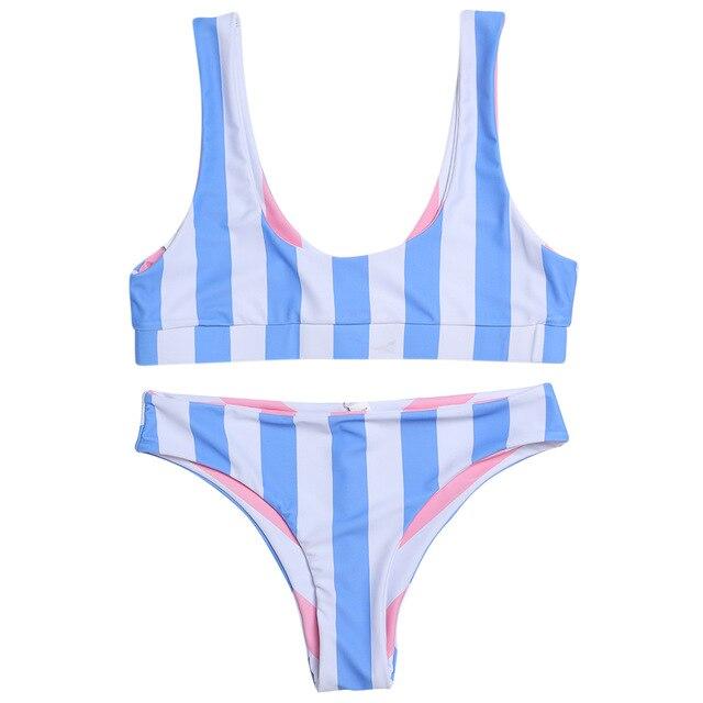 Reversible Striped Bikini Areous