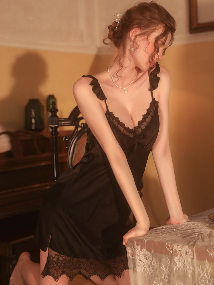 Ruffled Sweet Lace Pajamas Areous