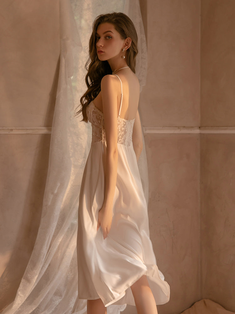 Satin Padded Suspender Nightdress Loungewear Areous