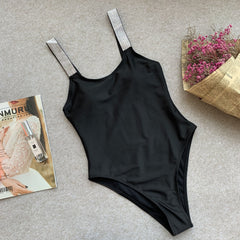 Sequins Straps One-Piece Swimwear Areous