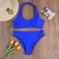 Sheer High Waist Halter Swimwear Areous