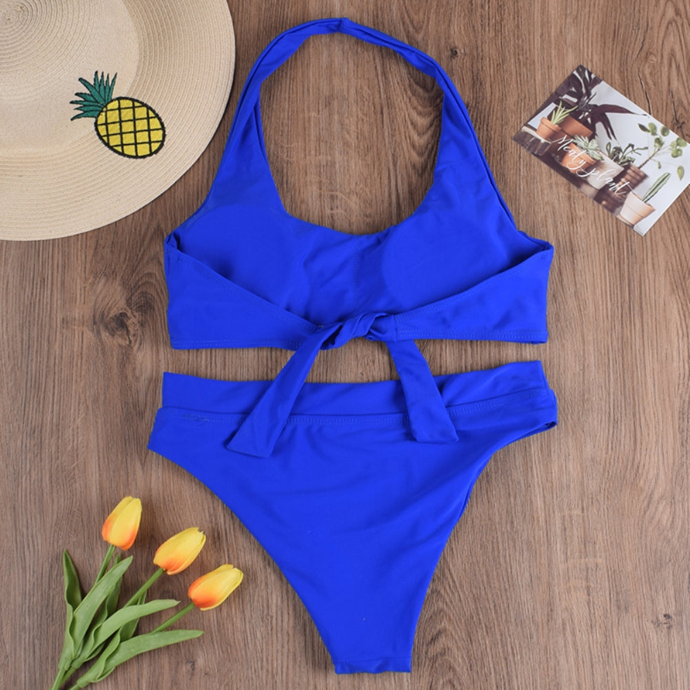 Sheer High Waist Halter Swimwear Areous