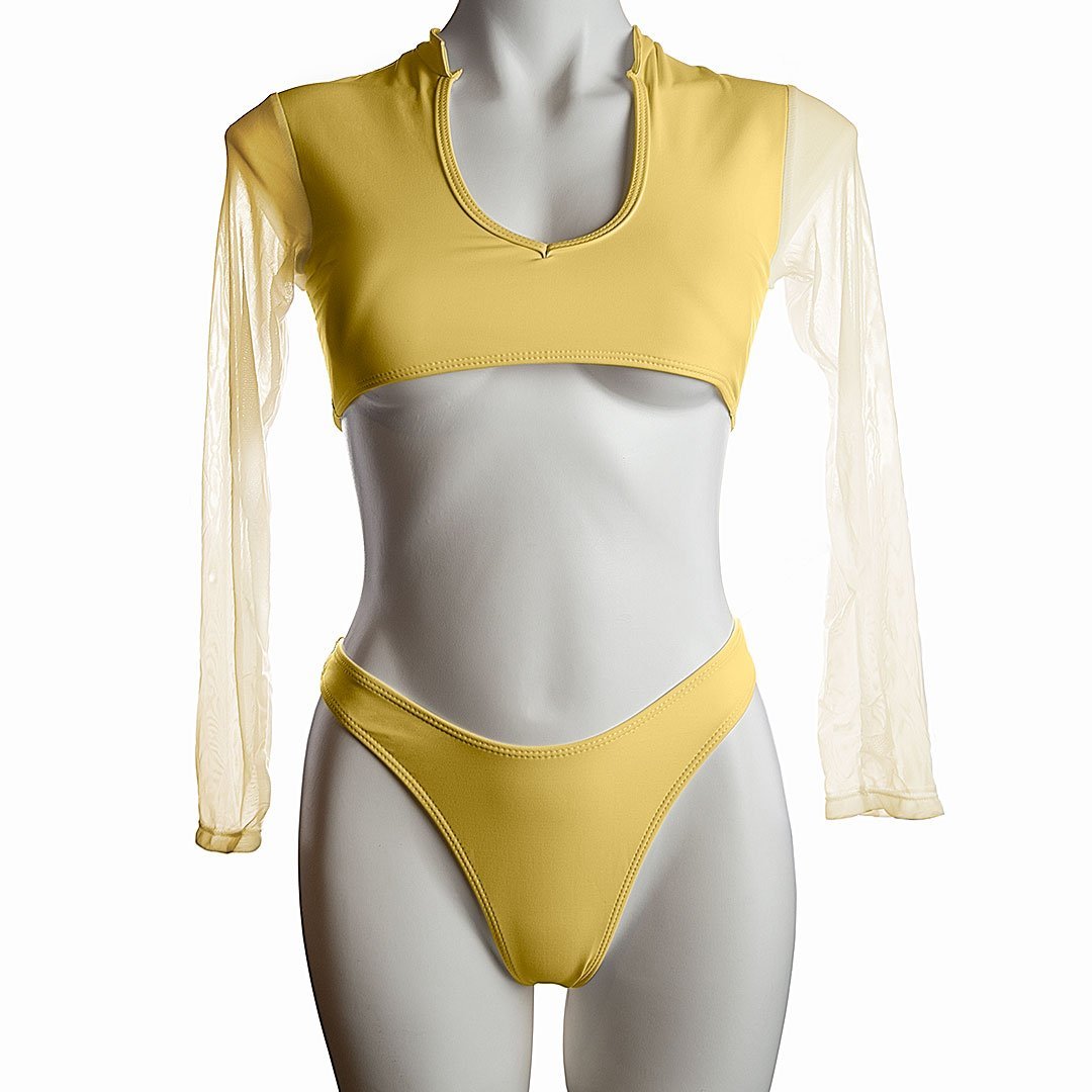 Sheer Long Sleeve Bikini Areous