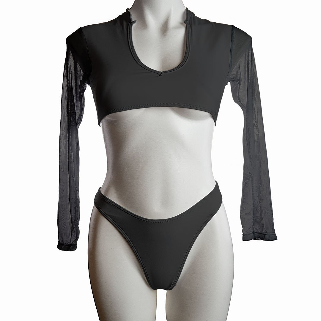 Sheer Long Sleeve Bikini Areous