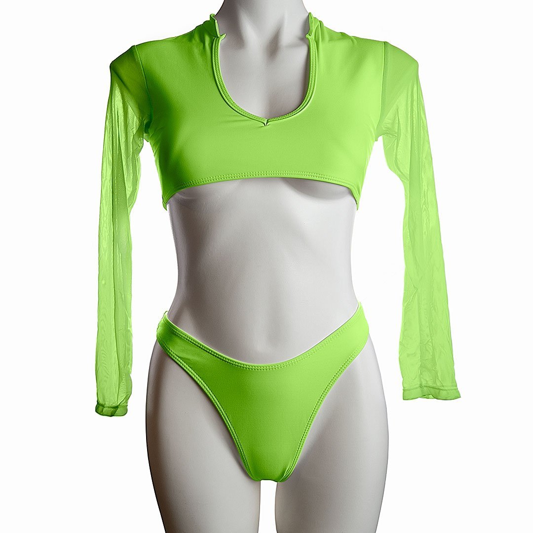 Sheer Long Sleeve Bikini Areous