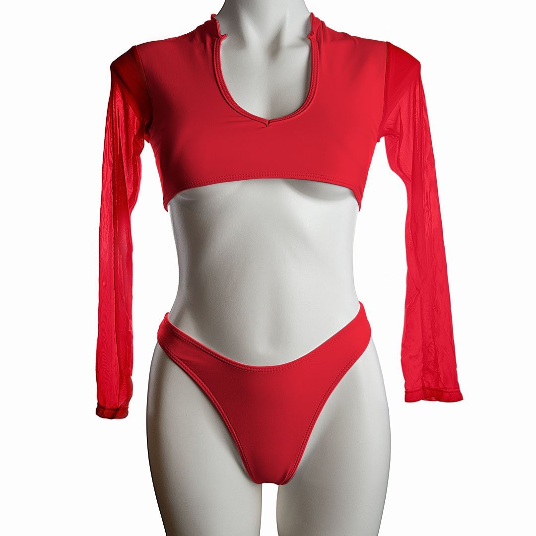 Sheer Long Sleeve Bikini Areous