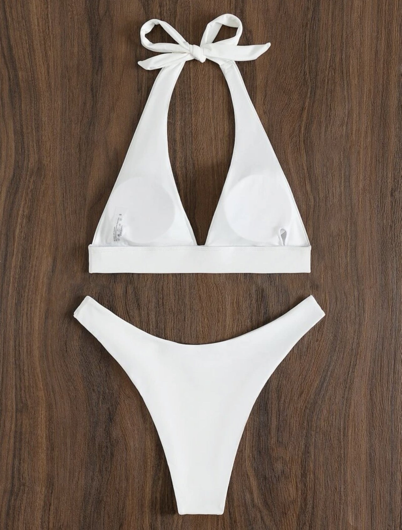 Sheer Strap Halter Bikini Set Areous