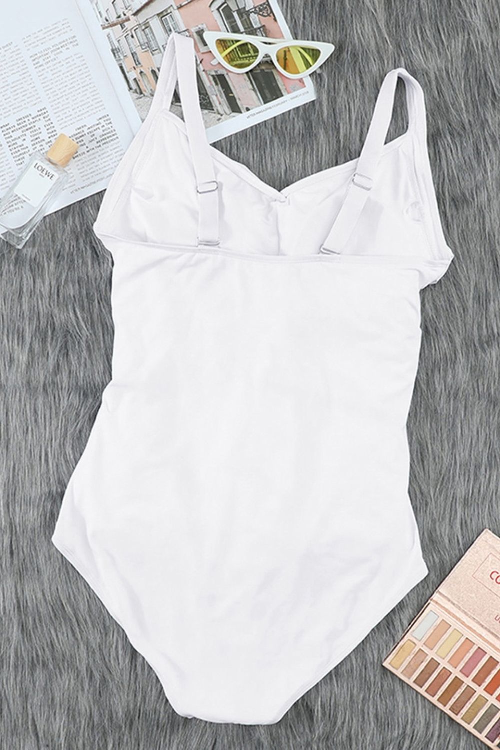 Sling Solid Color Triangle One-Piece Swimsuit Areous