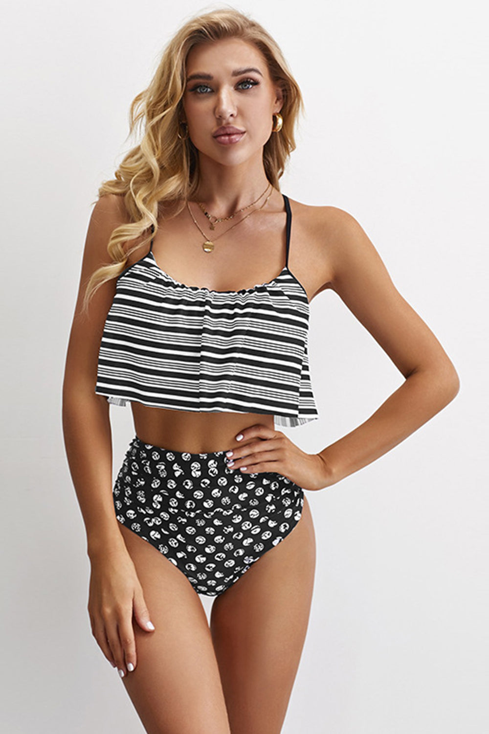 Sling Stripe Pad Bikini Set Areous