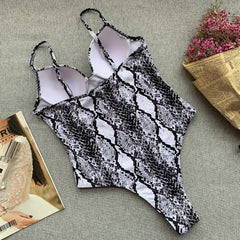 Snake Skin One-Piece Swimwear Areous
