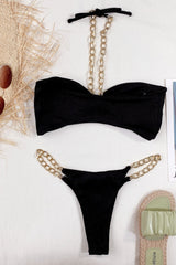 Solid Color Chain Bikini Areous