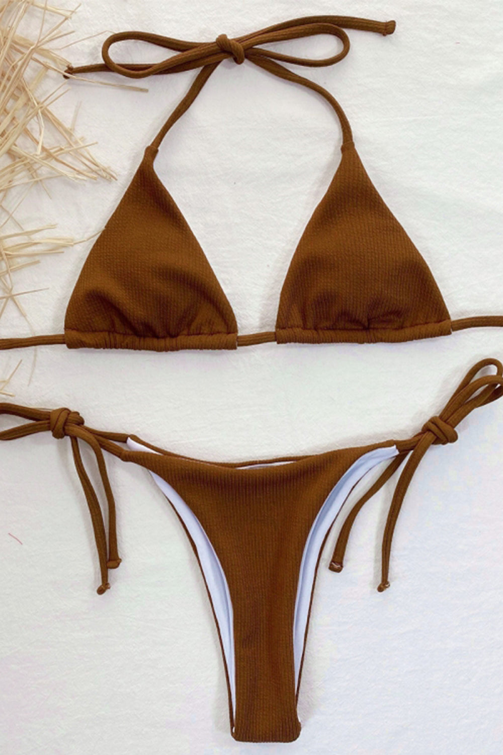 Solid Color Tie Bikini Areous