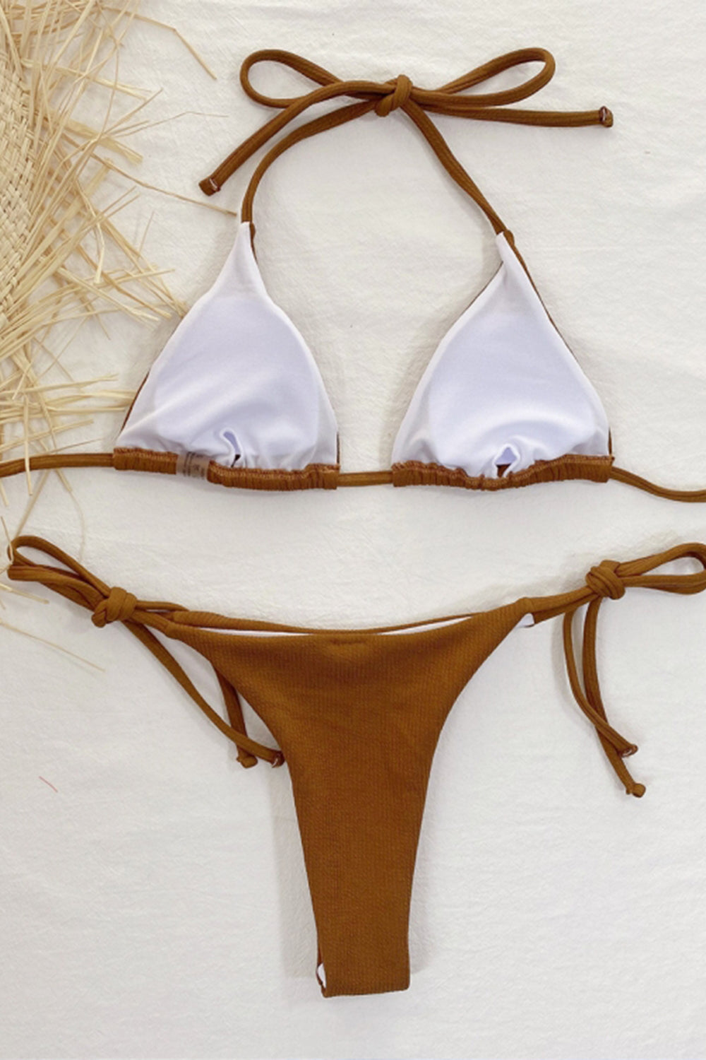 Solid Color Tie Bikini Areous