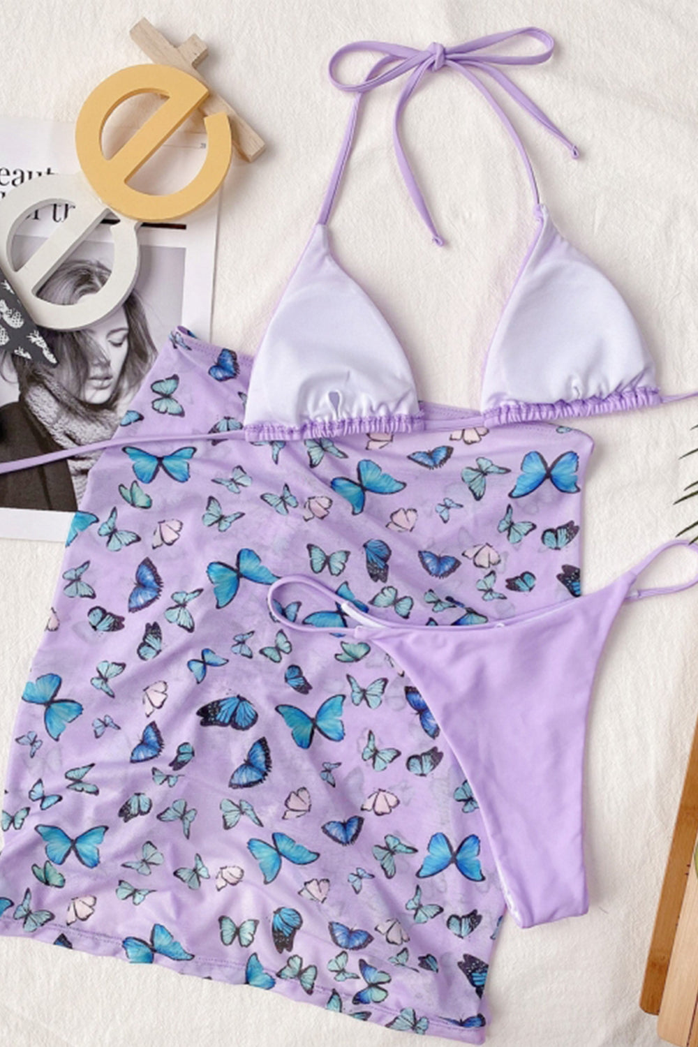 Three-Piece Drawstring Bikini Areous