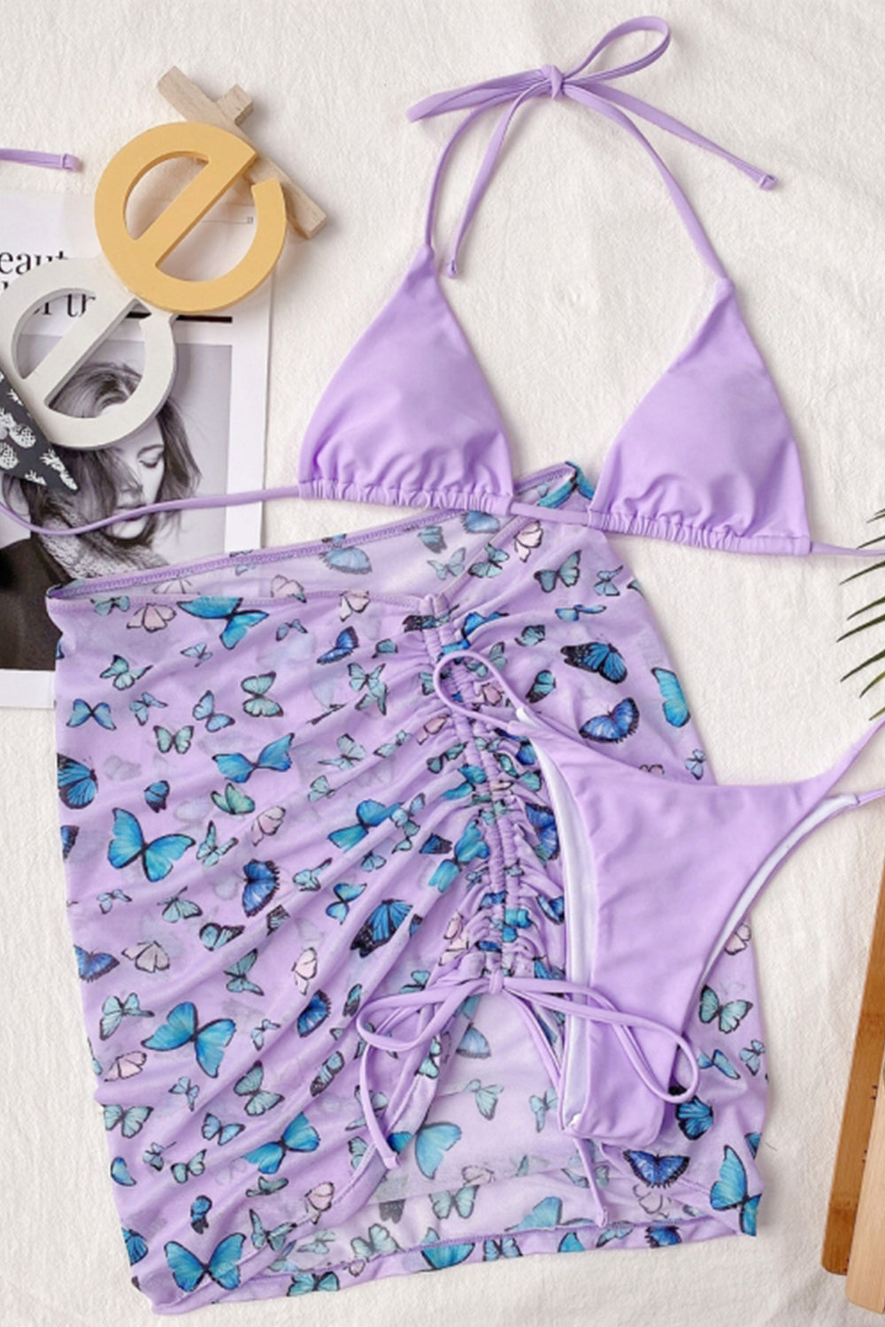 Three-Piece Drawstring Bikini Areous