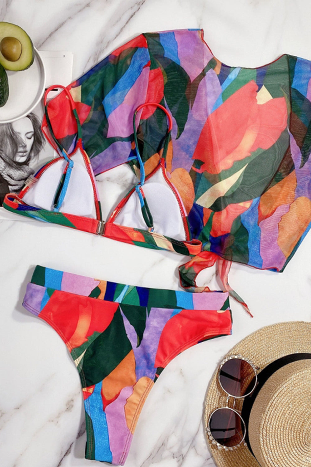 Three-Piece Print Bikini Areous