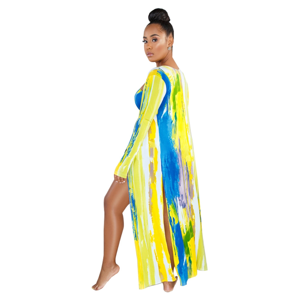 Tie Dye Three Piece Swimwear Set Areous