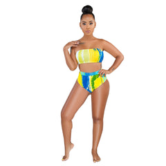 Tie Dye Three Piece Swimwear Set Areous