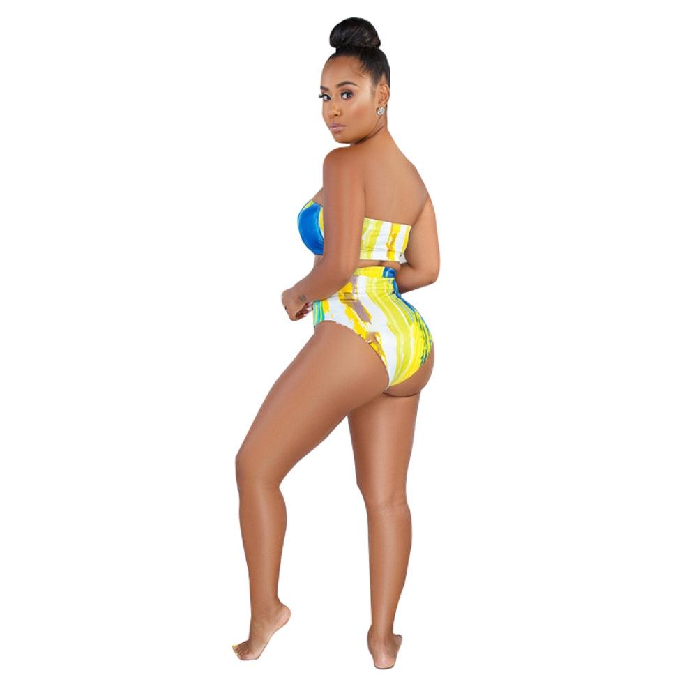 Tie Dye Three Piece Swimwear Set Areous