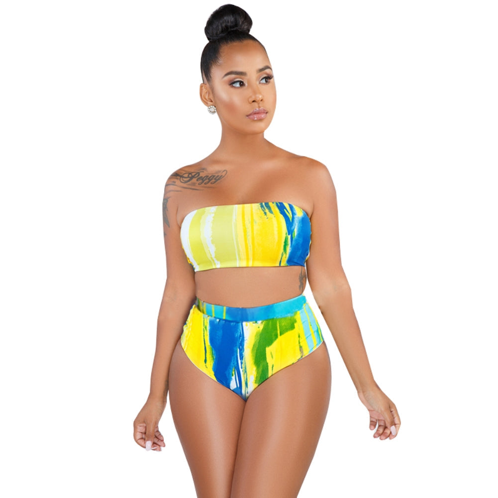 Tie Dye Three Piece Swimwear Set Areous