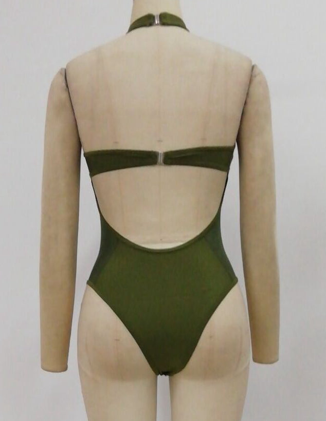 Transparent Halter Neck One Piece Swimwear Areous