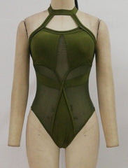 Transparent Halter Neck One Piece Swimwear Areous