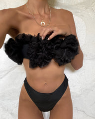 Two Piece Flower Bandeau Swimwear Areous