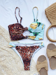 Two Piece Knotted Straps Swimwear Areous