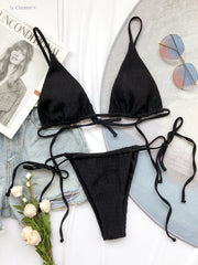 Two Piece Micro Strings Thong Swimwear Areous