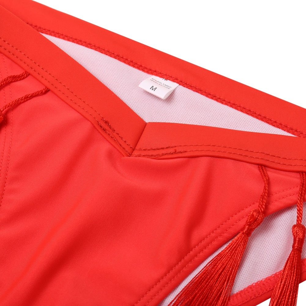 Two Piece Off Shoulder Tassel Swimwear Areous