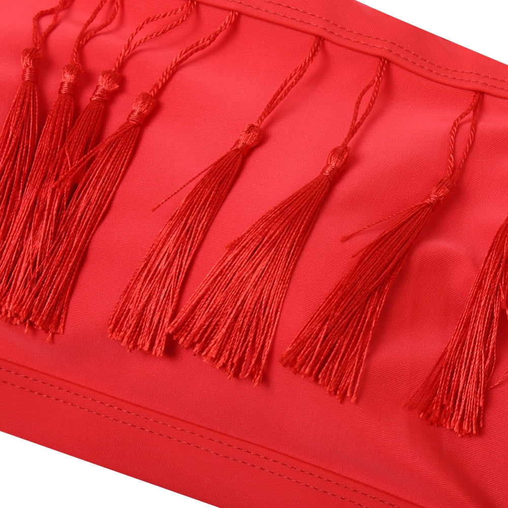 Two Piece Off Shoulder Tassel Swimwear Areous