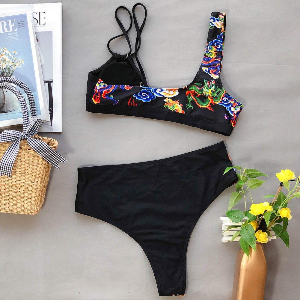 Two Piece Print Swimwear Areous