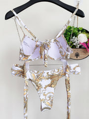 Two Piece Retro Straps Swimwear Areous