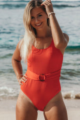 Vintage Belt Red One Piece Areous