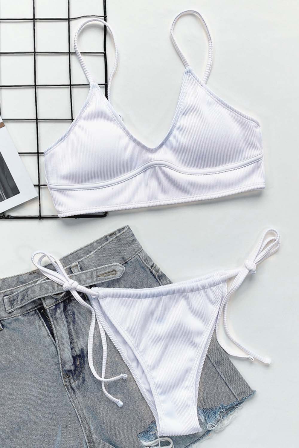 White Sling Bikini Areous