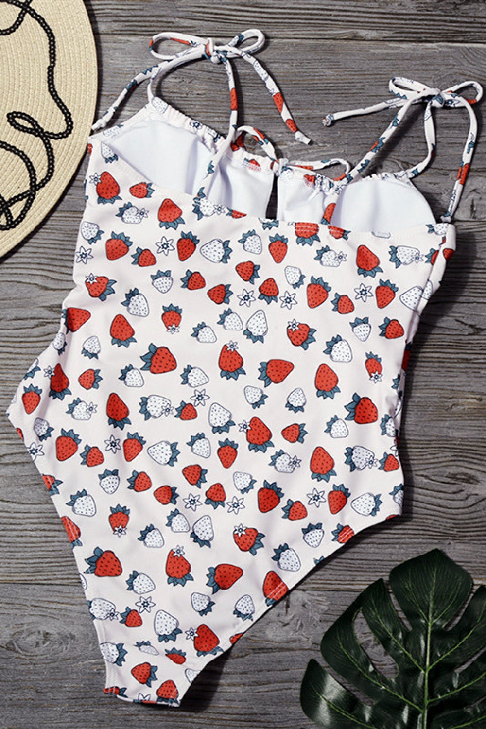 White and Red Strawberry One Piece Areous