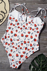 White and Red Strawberry One Piece Areous