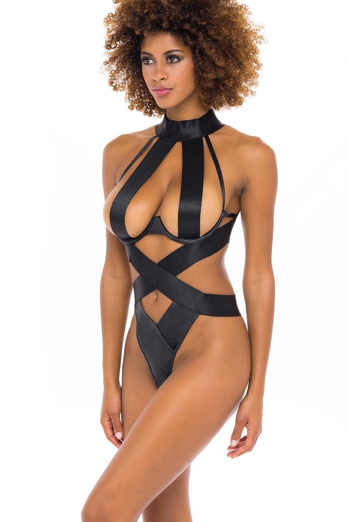 Wide Elastic Teddy With Vegan Leather Paneling Areous