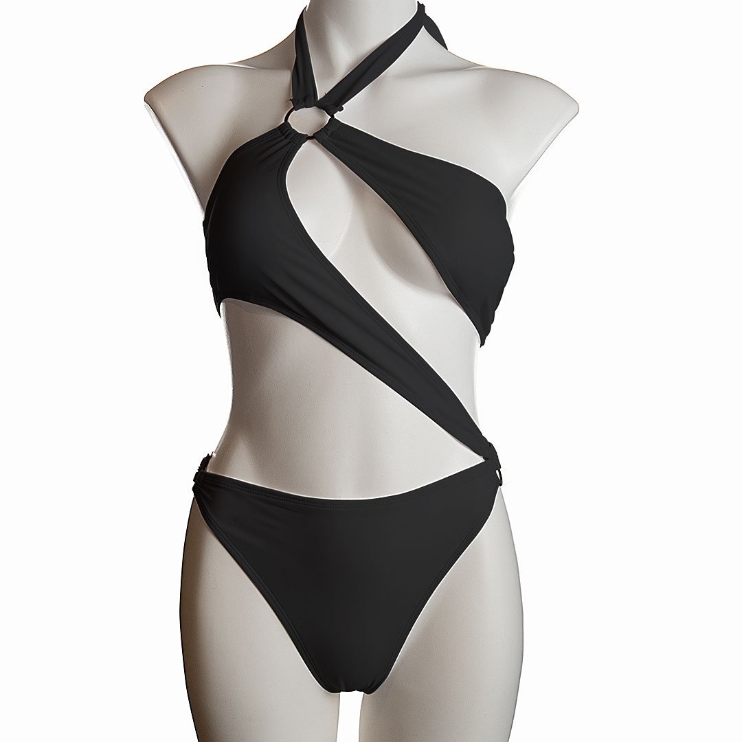 Wraparound Halterneck One-Piece Swimsuit Areous