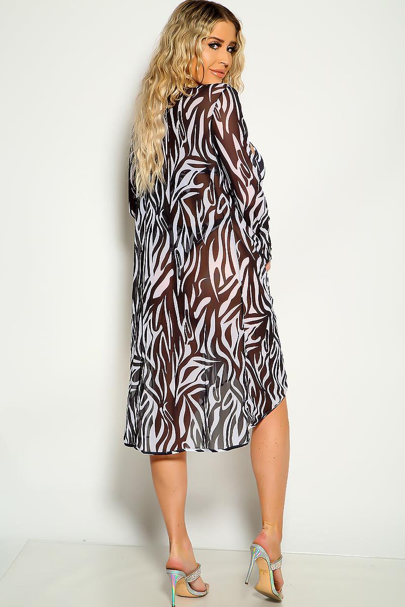 Zebra Print Cut Out Strappy Two Piece Swimsuit Areous